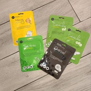🍕 Sheet face mask bundle🧋🍋🌷☃️🦋🐯🐠🍬🍿